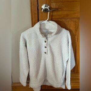 Aerie Ivory Cloud Sherpa Fleece Henley Shirt Women’s XXS